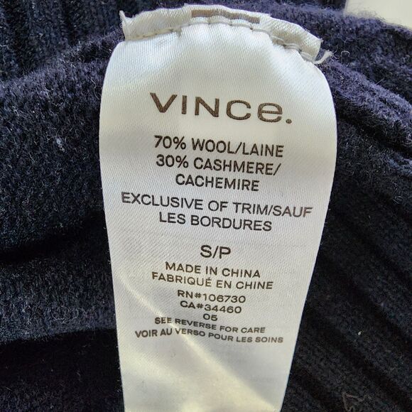 Vince Wool & Cashmere Sweater Dark Blue Size S - Picture 4 of 5